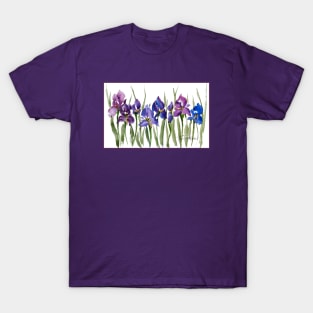 French Iris Watercolor Purple T-Shirt